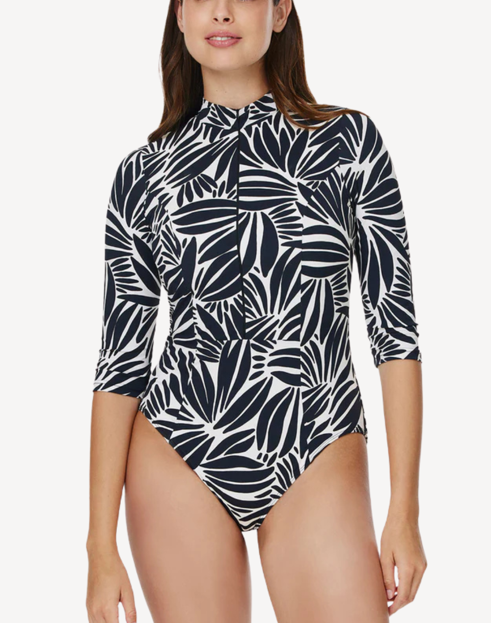 Modest 3/4 Sleeve Paddle Suit One Piece Swimsuit