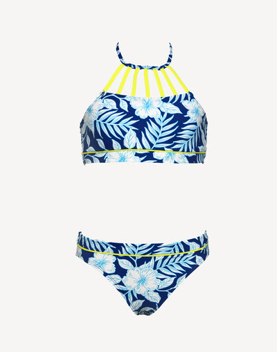 Girls Lei By The Beach Strappy Bikini Set#color_lei-sailor-blue