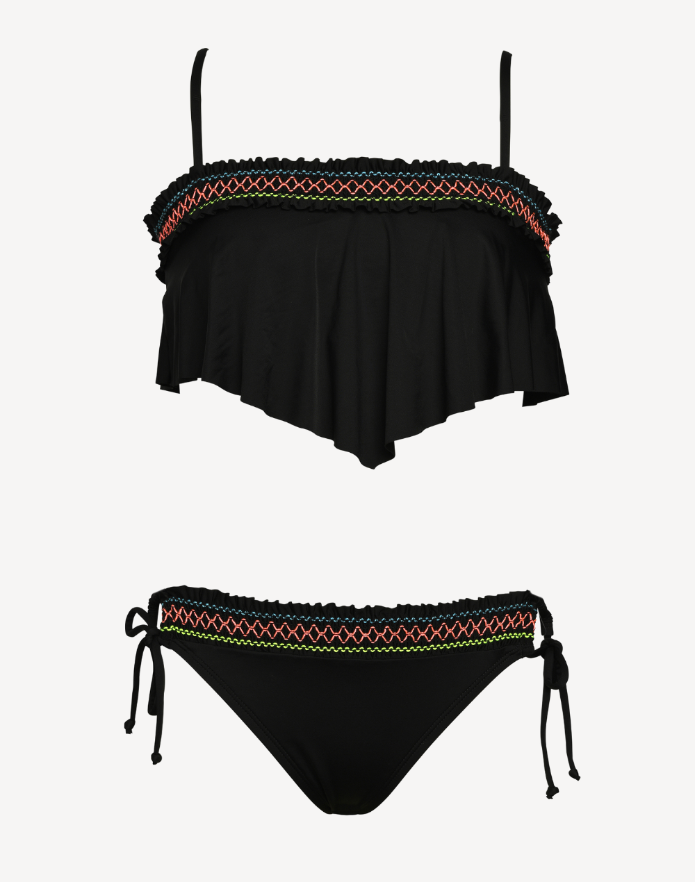 Girls Smocked Flounce Bikini Set