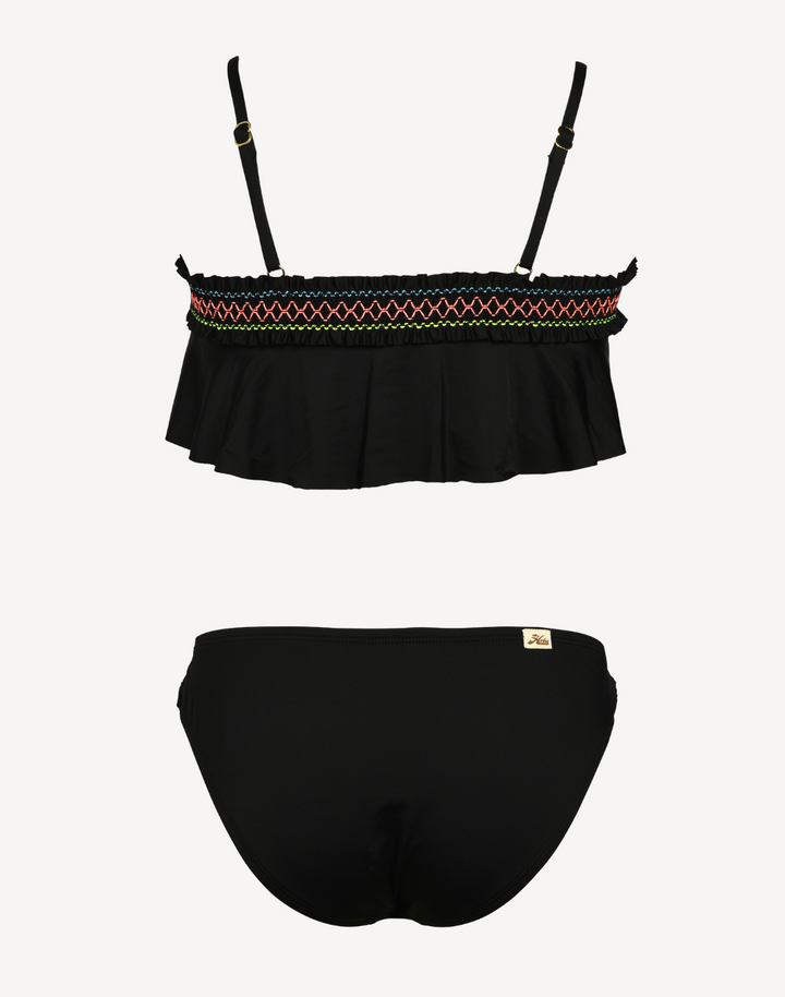 Girls Smocked Flounce Bikini Set