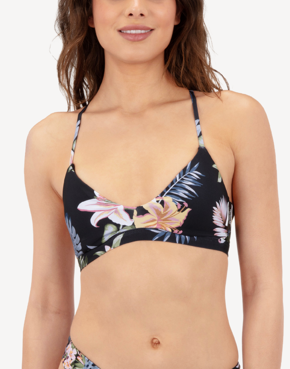 Lily Lux Adjustable Bikini Top#color_lily-black-floral