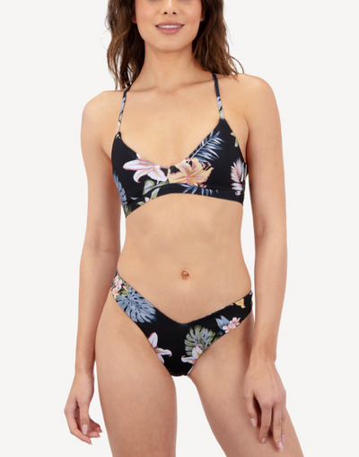 Lily Lux Adjustable Bikini Top#color_lily-black-floral