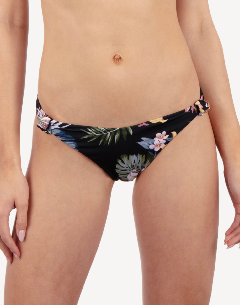 Lily Lux Moderate Scoop Knot Bikini Bottom#color_lily-black-floral