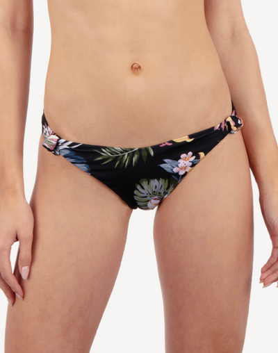 Lily Lux Moderate Scoop Knot Bikini Bottom#color_lily-black-floral