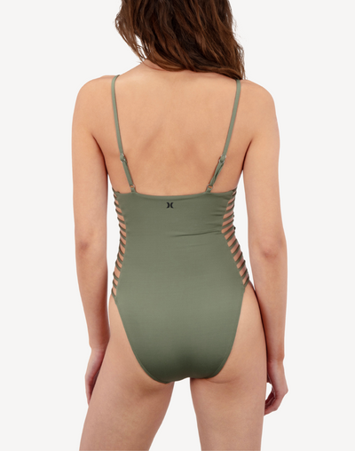 Solid Moderate One Piece Swimsuit#color_solid-willow