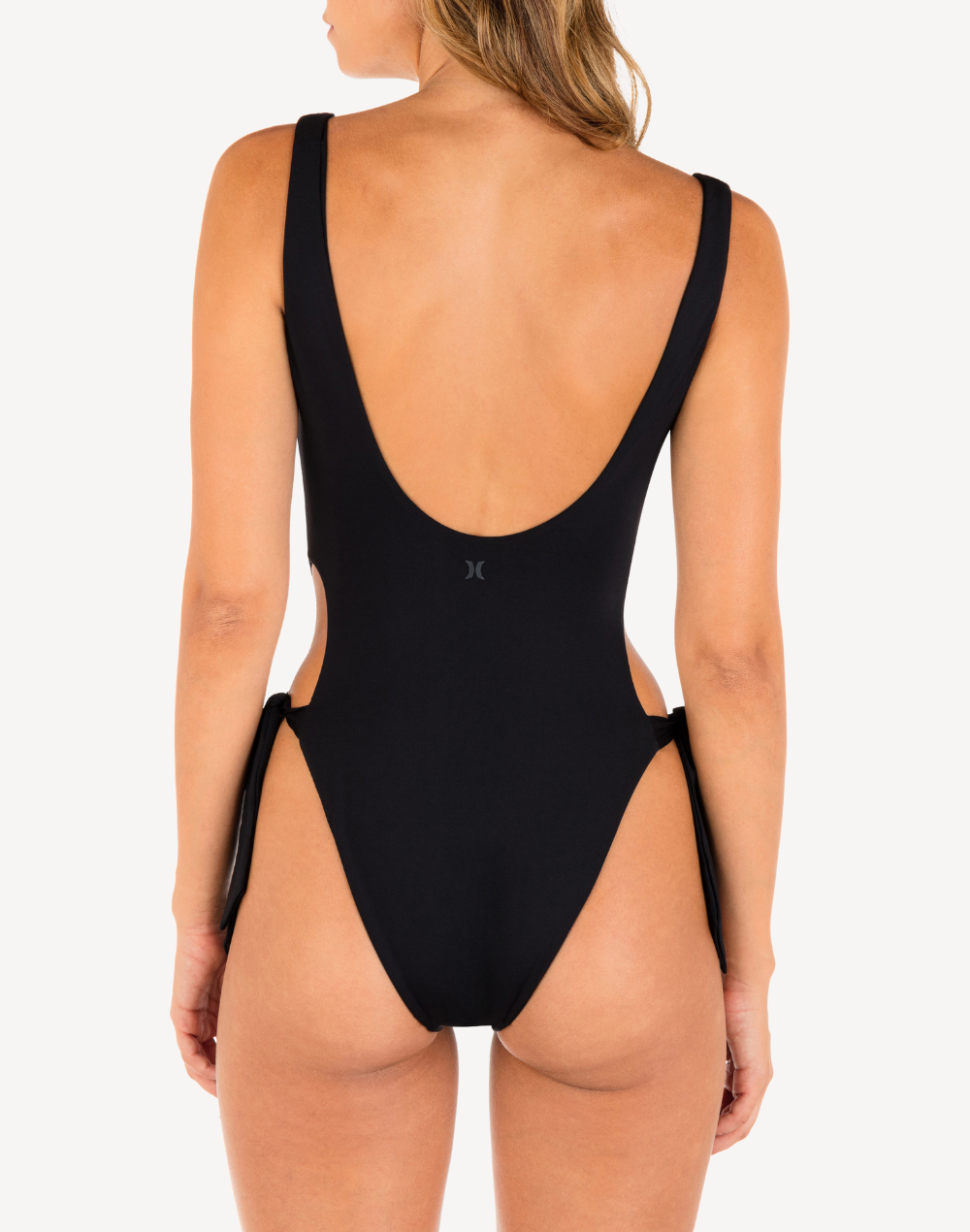Solid Tie Side Cheeky One Piece
