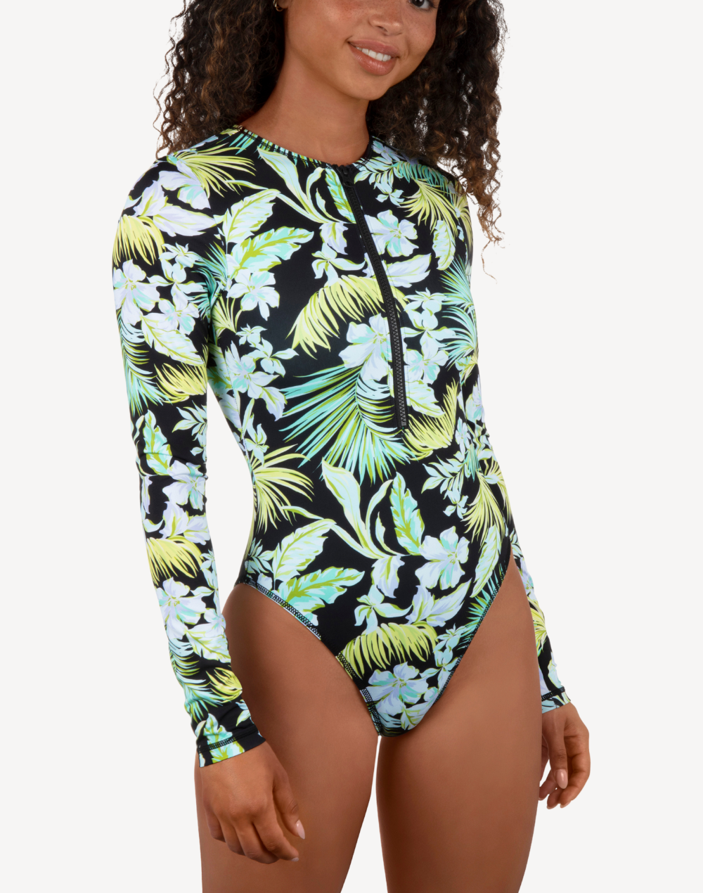 Tropic Escape UPF 50 Zip Front Paddle Suit#color_tropic-seaspray
