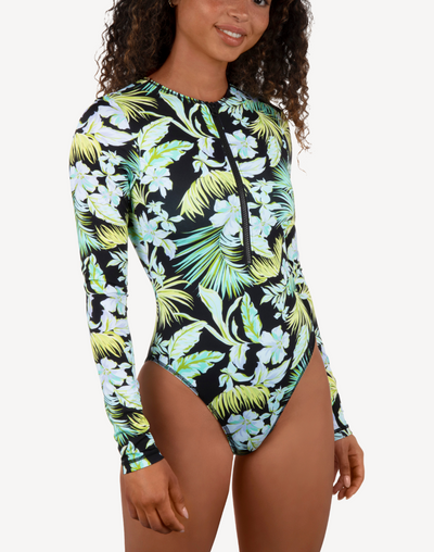 Tropic Escape UPF 50 Zip Front Paddle Suit#color_tropic-seaspray