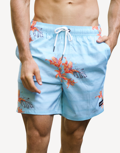 Lily Angel 17" Printed Swim Trunk#color_lily-angel-blue