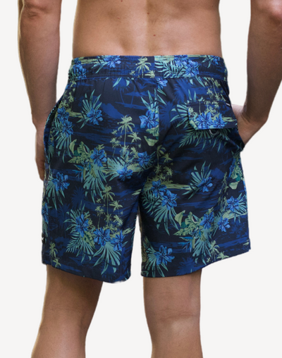 Morning Glory 17 Printed Swim Trunk#color_morning-glory-navy