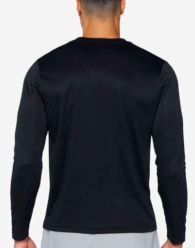 Men's UPF 45 Long Sleeve Swim Shirt#color_black