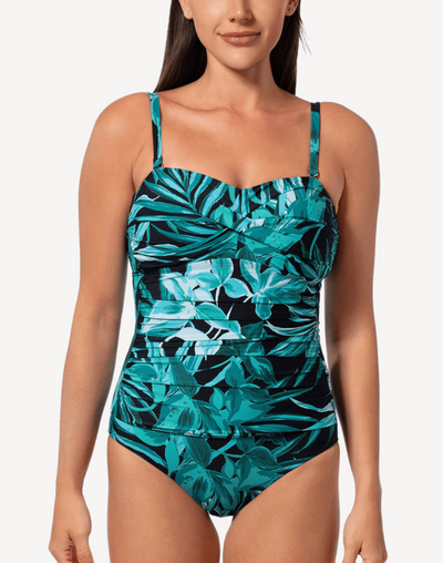 Bold Paradise Flora Bandeau One Piece#color_bold-paradise-black