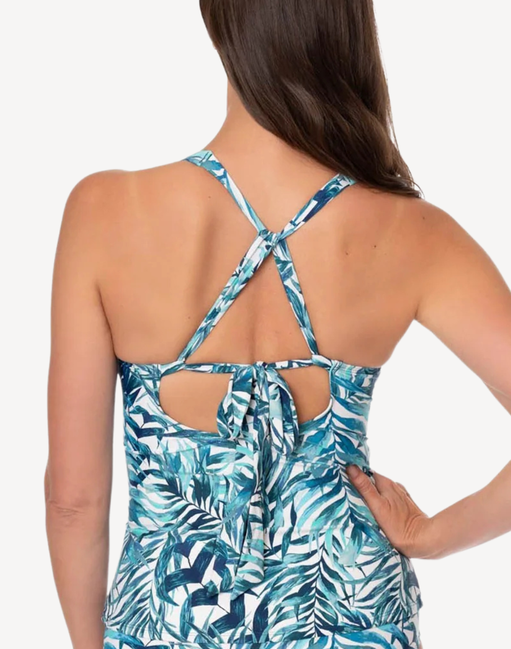 Palm Camouflage Louise Wrap Tankini Top