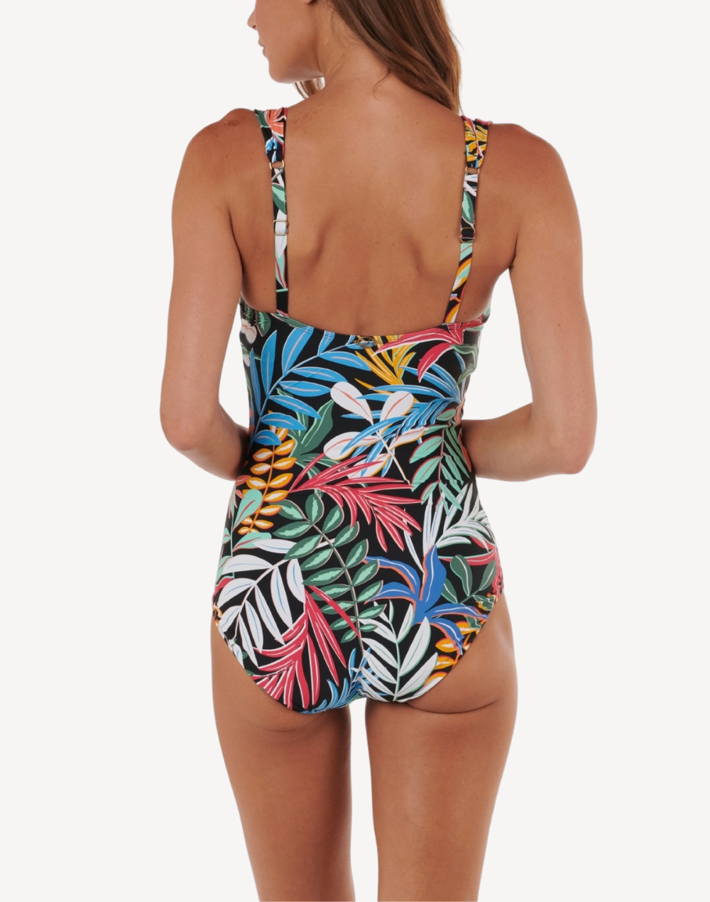 Rainbow Tropic Surplice One Piece Swimsuit
