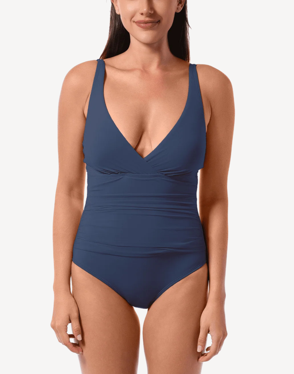 Solid Patty Surplice One Piece Swimsuit