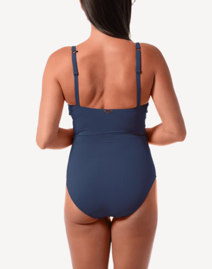Solid Patty Surplice One Piece Swimsuit