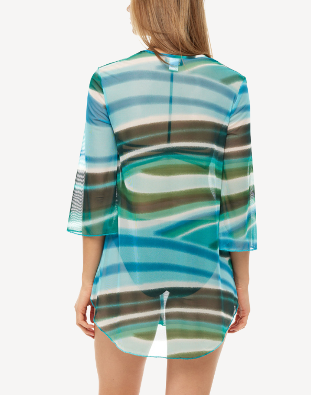 Mesh Bell Sleeve Cover Up#color_mesh-aqua