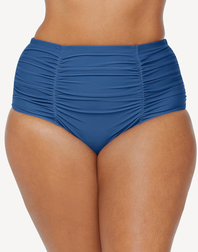 Solid Costa Plus Size Bikini Bottom#color_navy