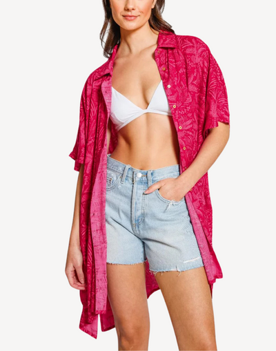 Las Palmas Big Shirt Cover Up#color_las-palmas-sangria