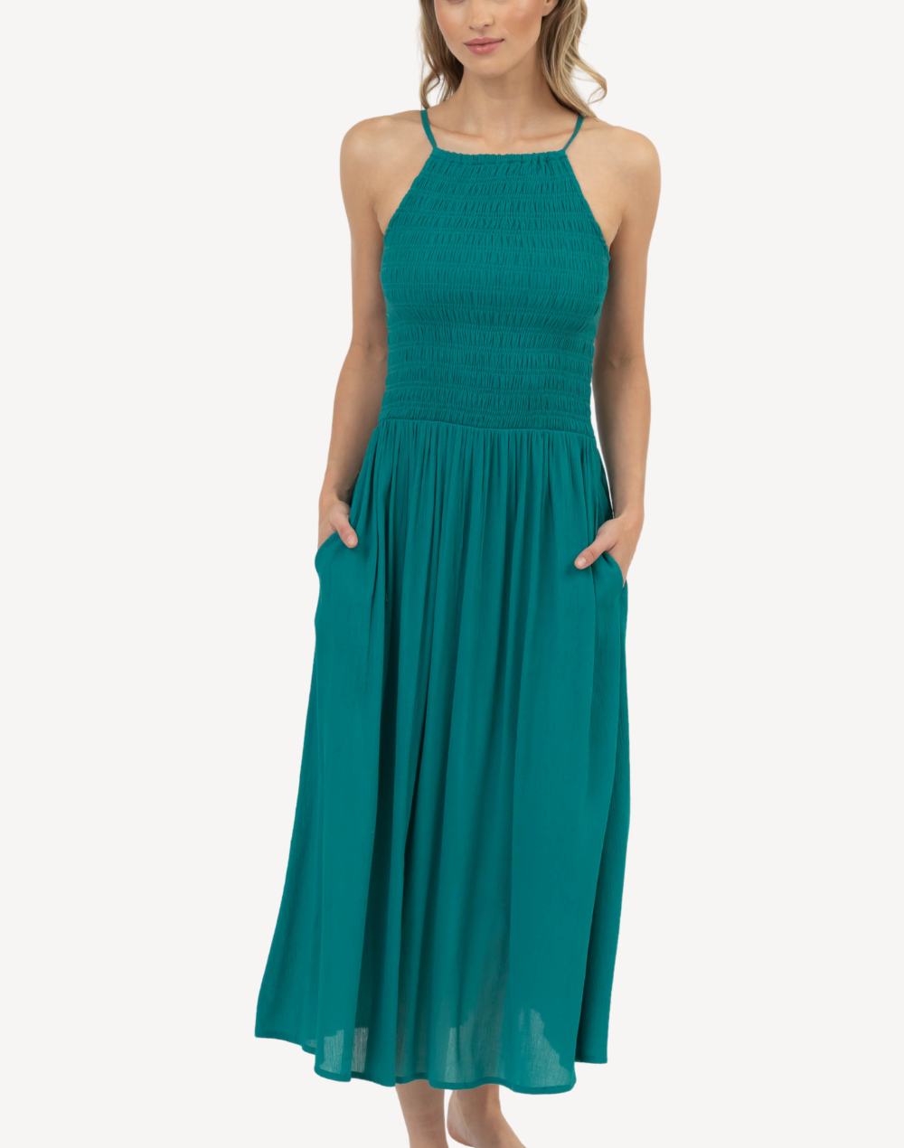 Miami Luxe High Neck Midi Dress