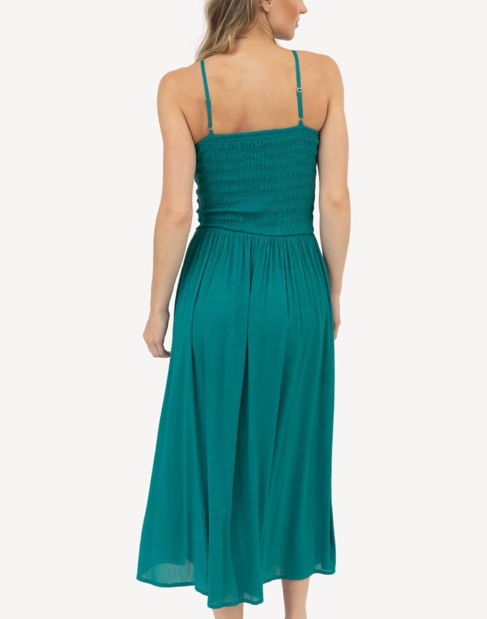 Miami Luxe High Neck Midi Dress#color_miami-teal