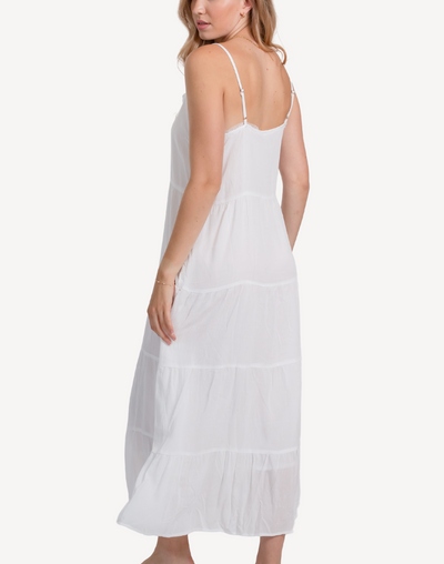 Miami Midi Tier Maxi Dress#color_white