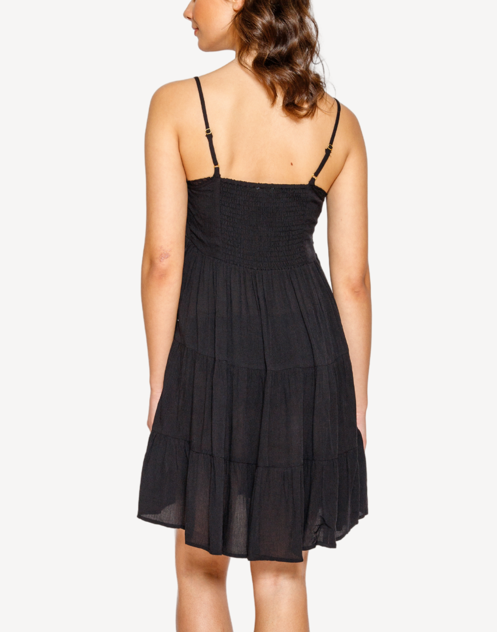 Miami Mini Tiered Short Dress#color_black