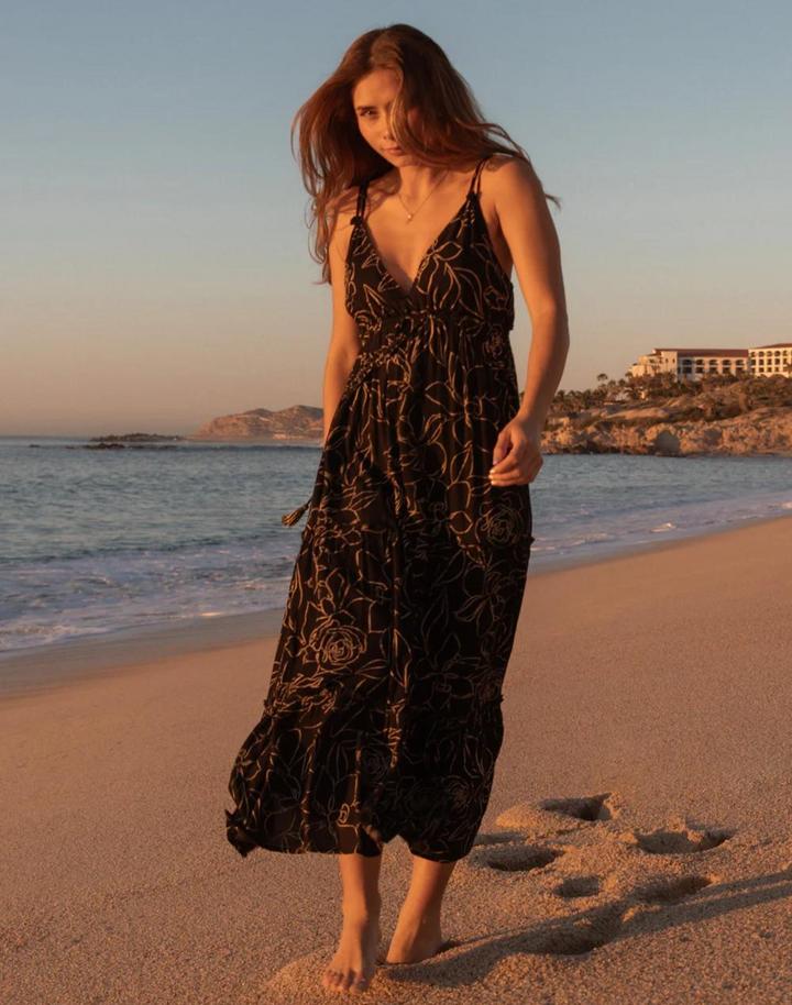 Miami Shine Tiered Midi Dress
