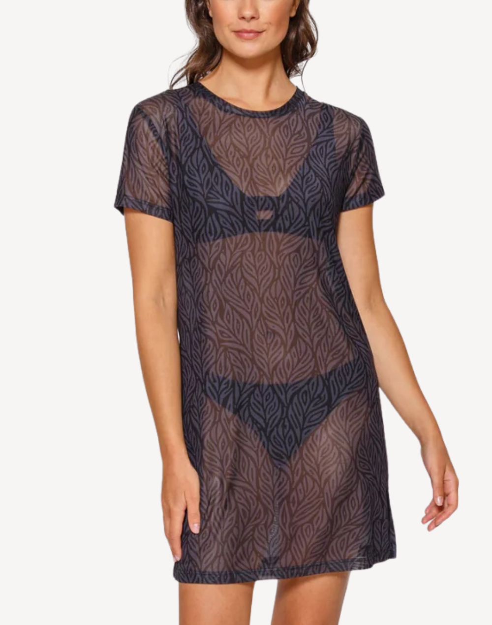 Seascape Mesh T-Shirt Dress Cover Up