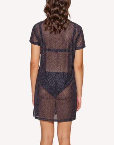 Seascape Mesh T-Shirt Dress Cover Up#color_seascape-midnight-black