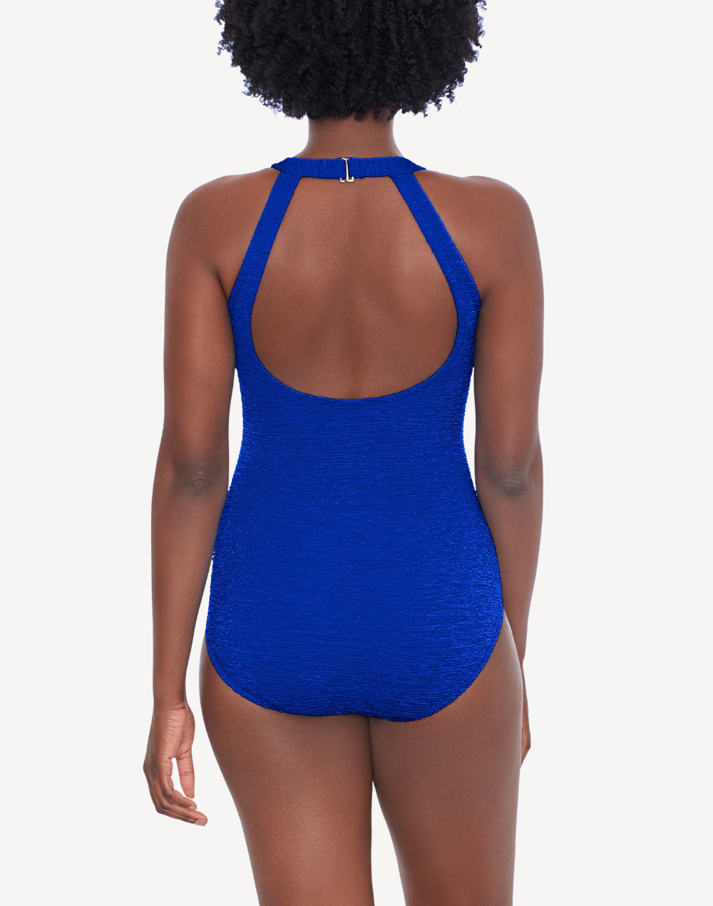 Krinkle High Neck One Piece Swimsuit