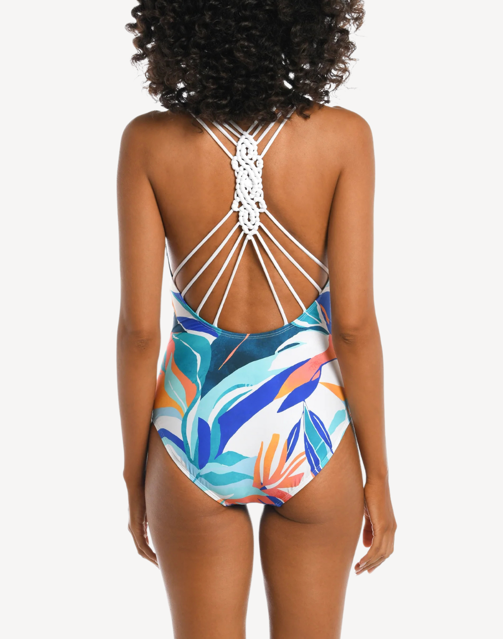 Coastal Palms Macrame Back One Piece