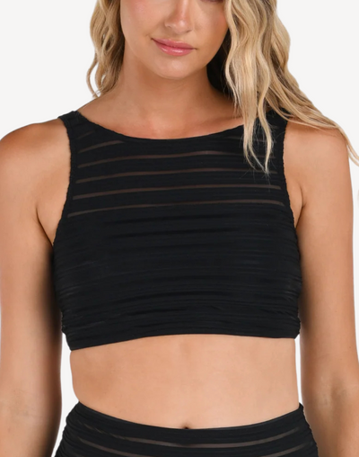 Fluid Lines High Neck Bikini Top#color_fluid-black