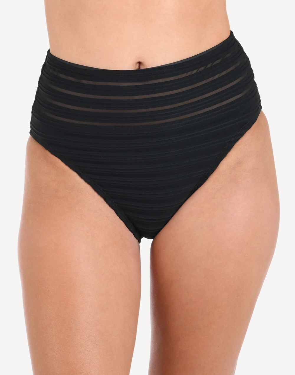 Fluid Lines High Waist Bikini Bottom#color_fluid-black