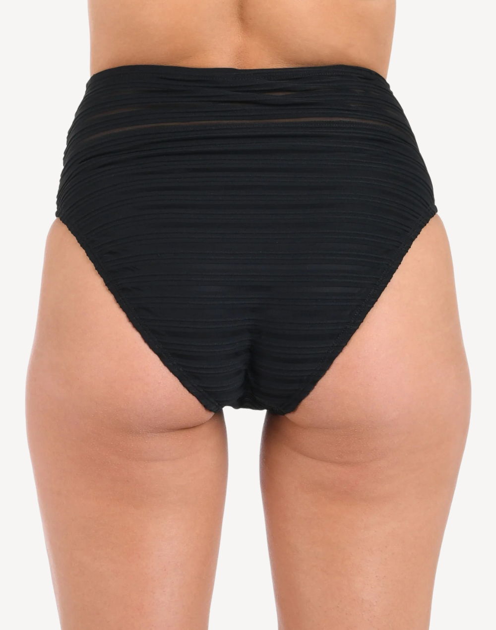 Fluid Lines High Waist Bikini Bottom#color_fluid-black