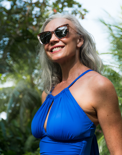 Island Goddess High Neck Keyhole One Piece Swimsuit#color_island-sapphire