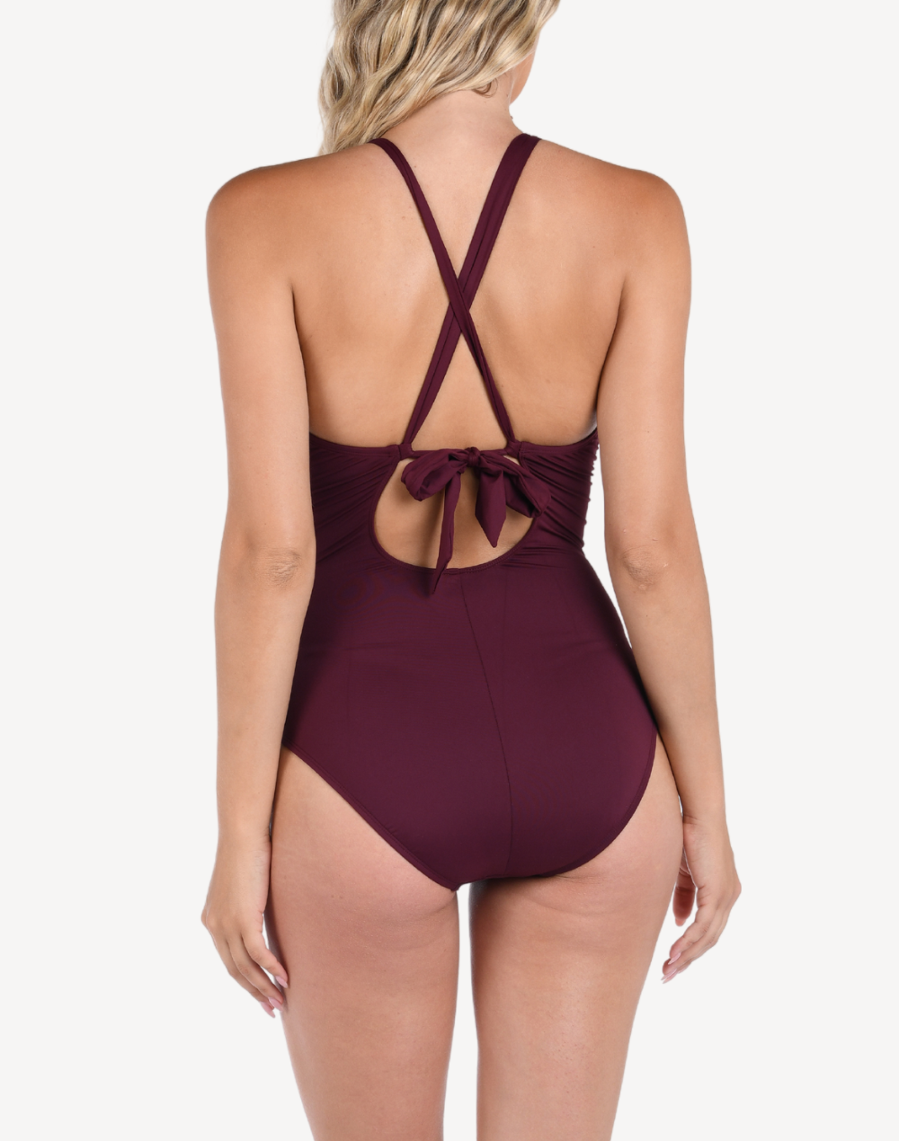 Island Goddess High Neck Keyhole One Piece#color_goddess-dark-cherry