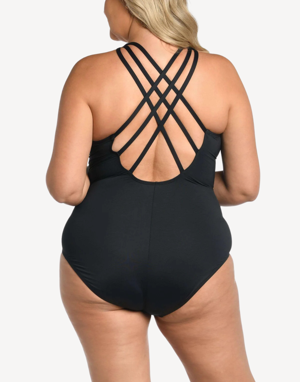 Island Goddess Plus Size Crossback One Piece Swimsuit
