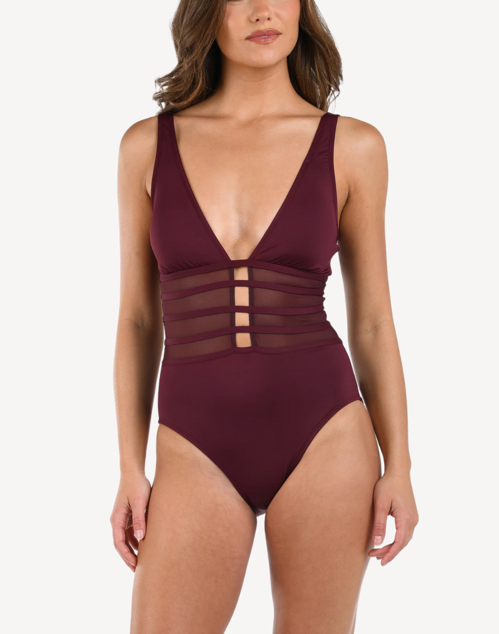 Island Goddess Strappy Mesh One Piece#color_island-dark-cherry