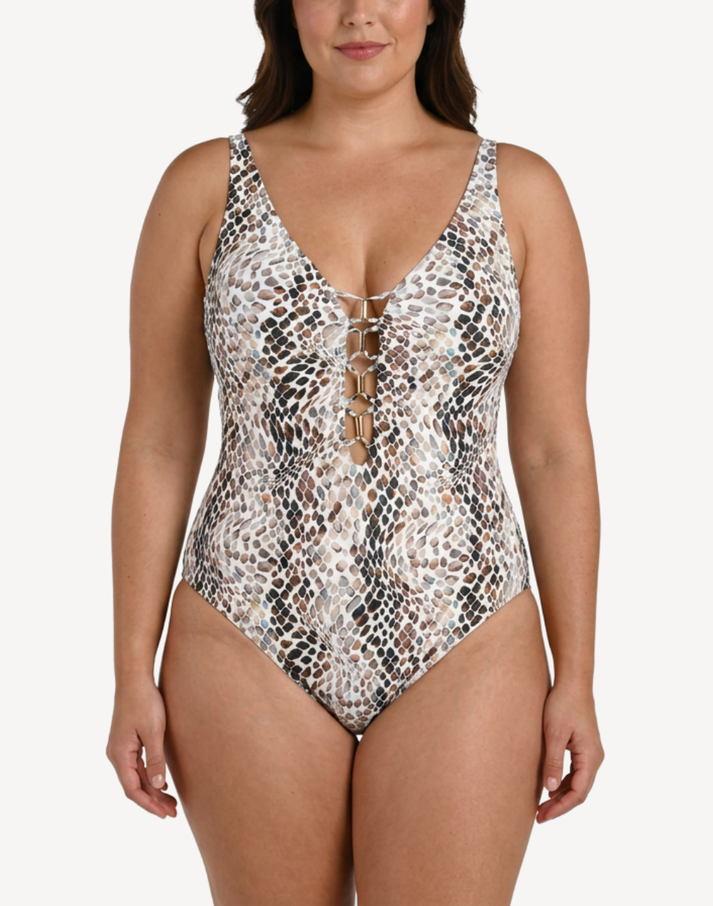 Wild Whispers Plunge Plus Size One Piece Swimsuit