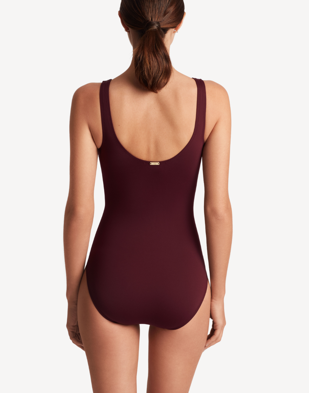 Beach Club Solids Ring Underwire One Piece#color_beach-club-claret-maroon