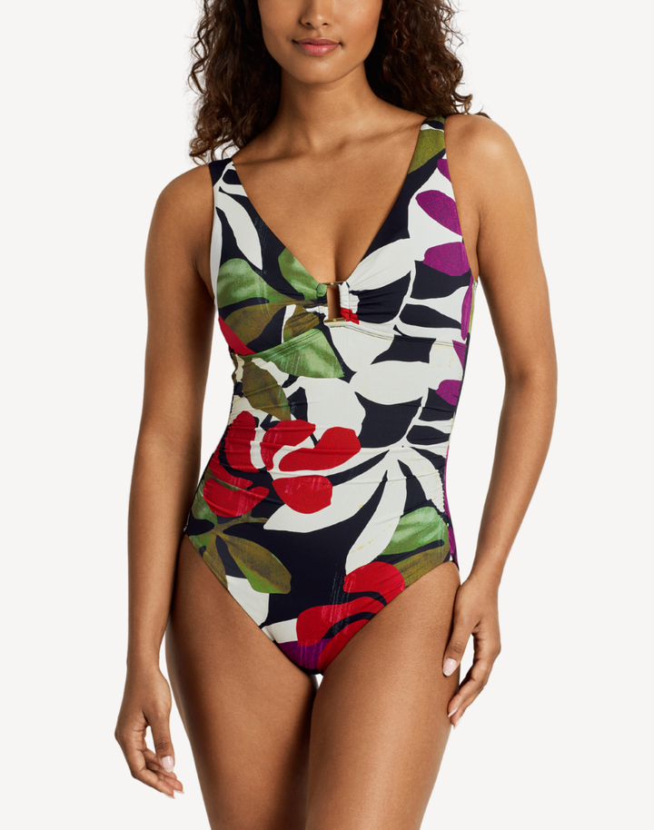 Modern Jungle Ring Underwire One Piece Swimsuit