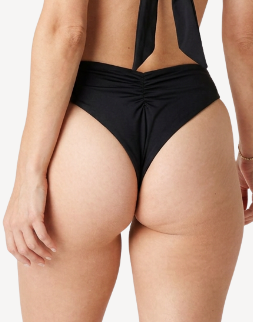 The High Leg Scrunch Bikini Bottom#color_black