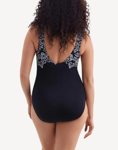 Garland Edge High Neck One Piece#color_garland-black-white