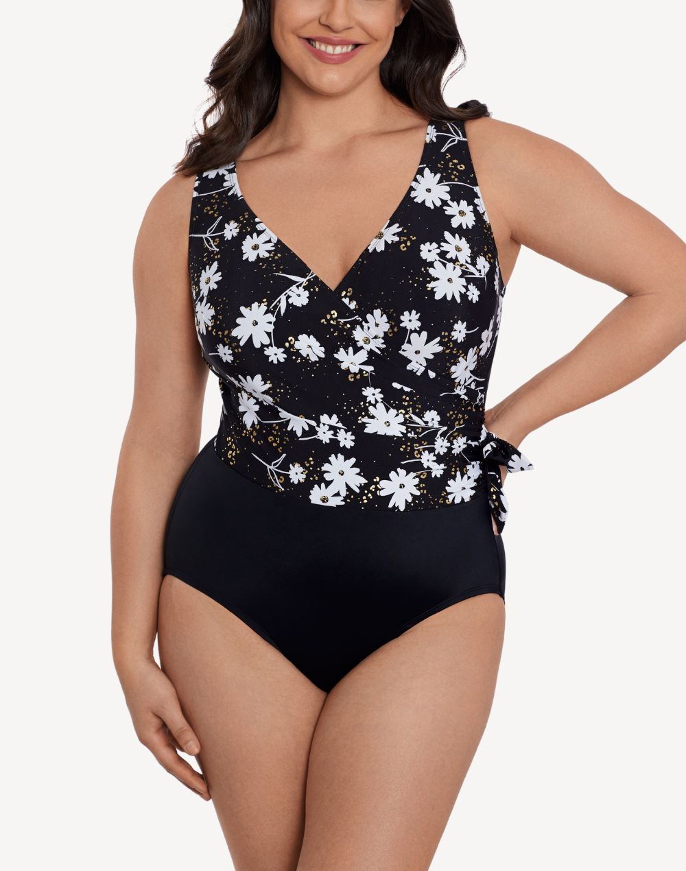 Whoopsie Daisy Side Tie Surplice One Piece