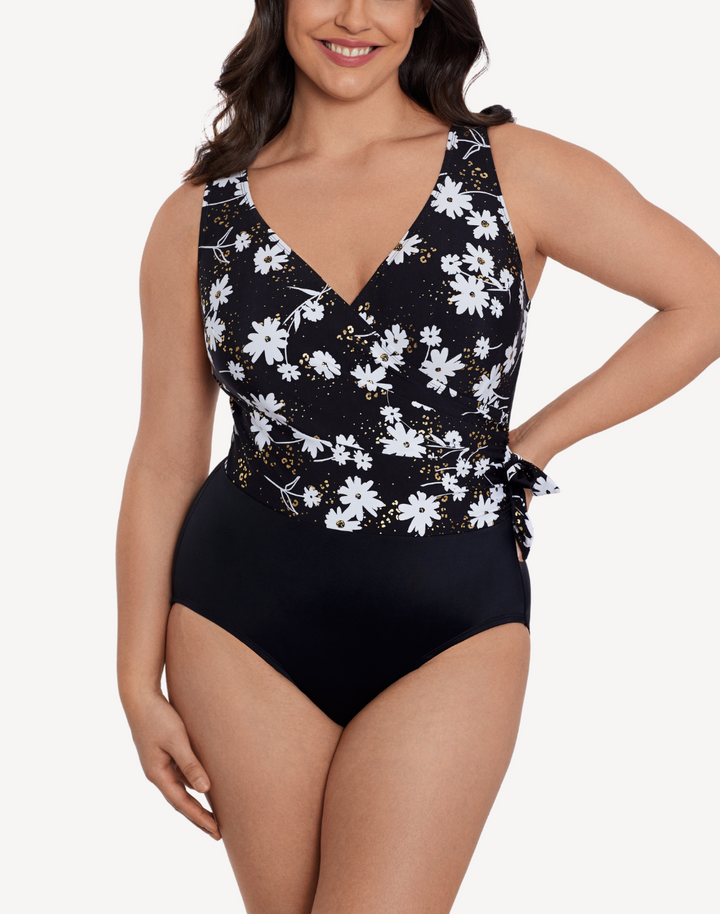 Whoopsie Daisy Side Tie Surplice One Piece