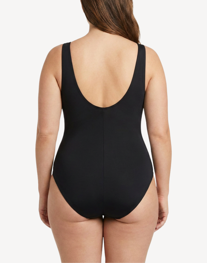 Wingful Thinking Faux Tie Plus Size One Piece Swimsuit