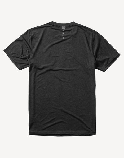 Men's Twisted Eco UPF 50 Short Sleeve Swim Shirt#color_twisted-black-heather