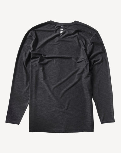 Men's Twisted Eco UPF 50 Long Sleeve Swim Shirt#colot_twisted-black-heather