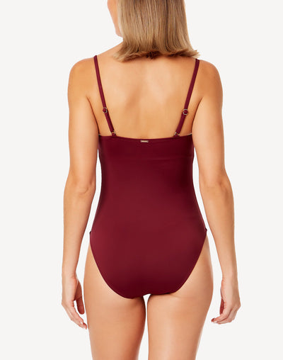 Shirred Lingerie One Piece#color_shirred-wine